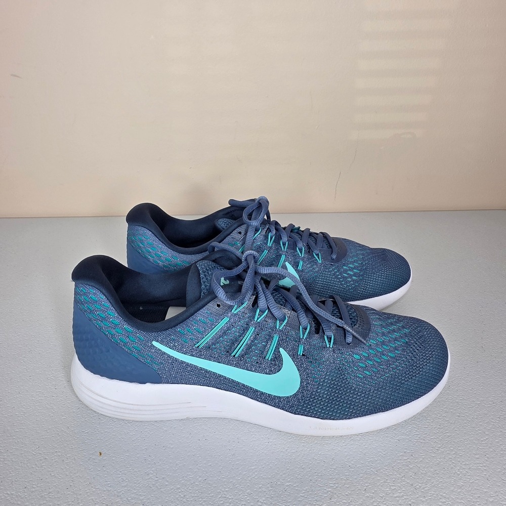 Nike Lunarglide 8 Running Shoes Women 10.5 Blue Teal Mesh Athletic Sneakers